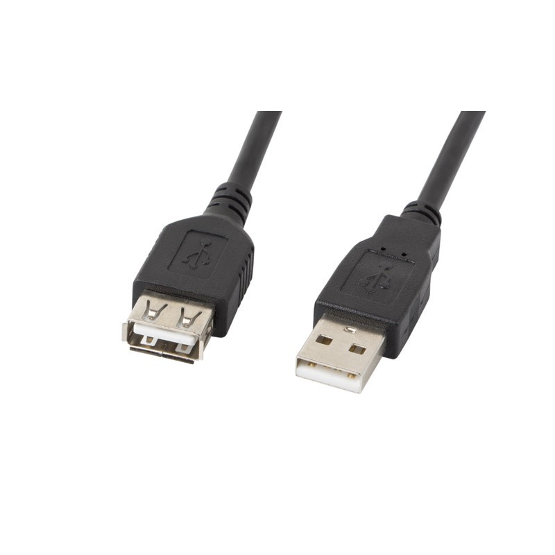 Przedłużacz USB-A M/F 2.0 1.8M czarny LANBERG Z24393