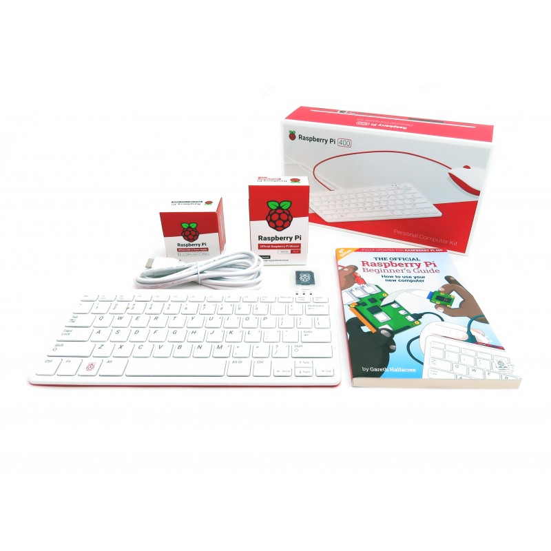 Raspberry Pi 400 Personal Computer Kits - kit with Raspberry Pi built into the keyboard