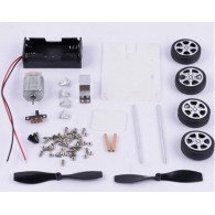 Vehicle powered by wind force - kit for self-assembly