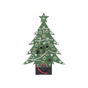 Electronic Christmas tree with flashing blue LEDs