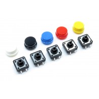 Mikroprzełaczniki tact switch z kolorowymi osłonkami - zestaw 25 sztuk