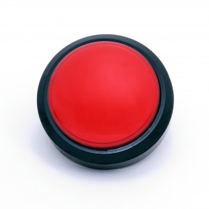 Big Round Push Button - a large, round button with LED backlight, 100mm (red)