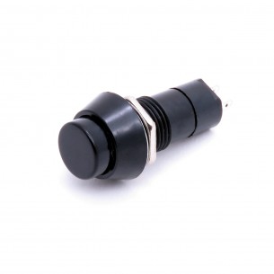 Self-locking Push Button - 12mm round bistable button (black)