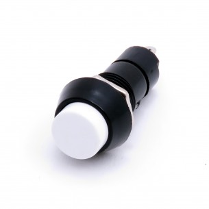 Self-locking Push Button - 12mm round bistable button (white)