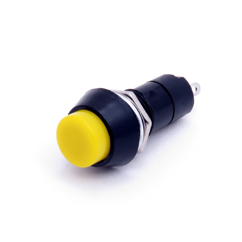 Self-locking Push Button - 12mm round bistable button (yellow)