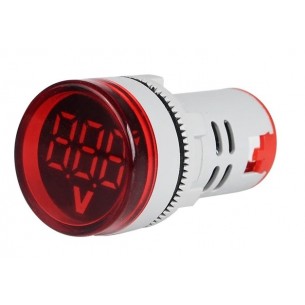 24-500V AC Digital Voltmeter With Round LED Display (red)