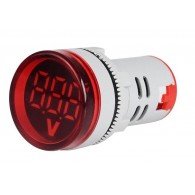 6-100V DC Digital Voltmeter With Round LED Display (red)