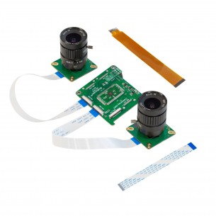 Arducam 12MP*2 Synchronized Stereo Camera Bundle Kit - set with two IMX477 cameras for Raspberry Pi