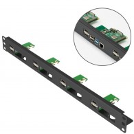 Rack with Micro HDMI Adapter Boards - rail with Micro HDMI adapters for Raspberry Pi