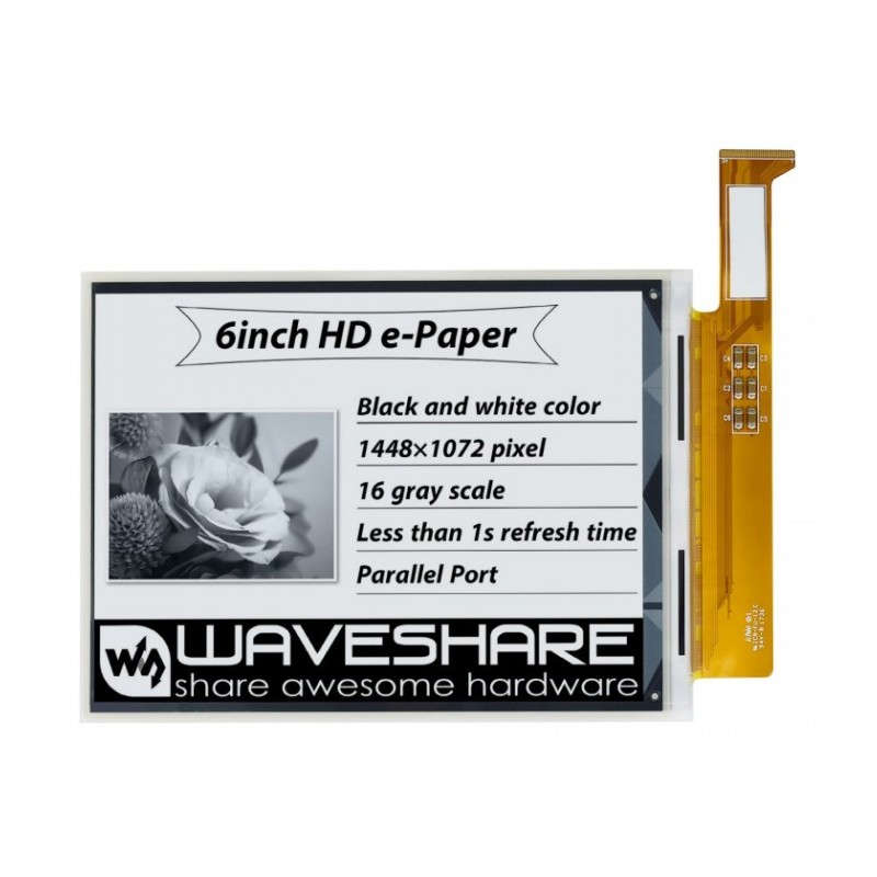 6inch HD e-Paper - 6" 1448x1072 e-Paper display