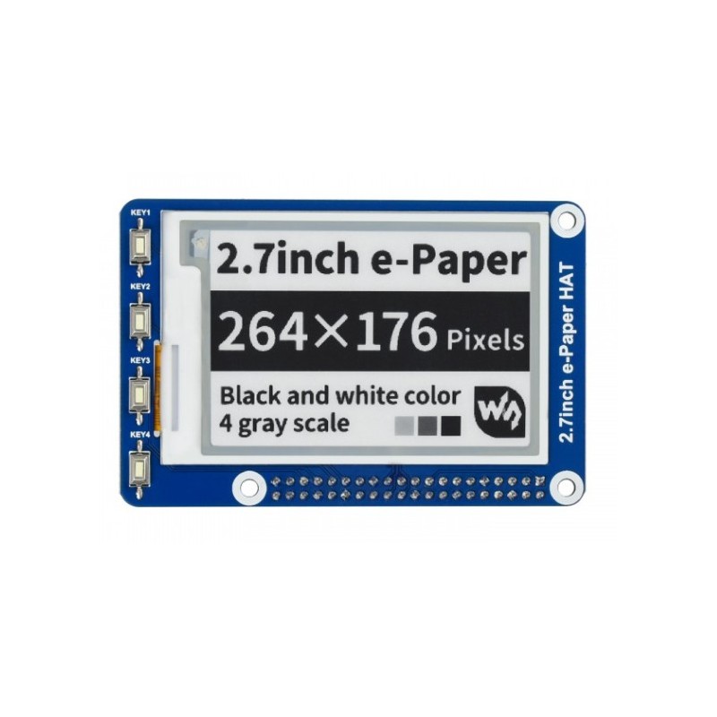 2.7inch e-Paper HAT - moduł z wyświetlaczem e-Paper 2,7" 264x176 dla Raspberry Pi