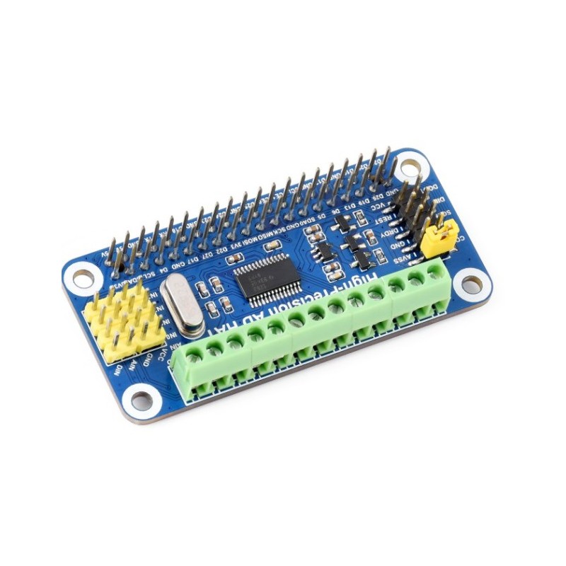 High-Precision AD HAT - module with 32-bit ADC converter for Raspberry Pi