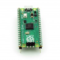 Raspberry Pi Pico with headers mounted - board with Raspberry Silicon RP2040 microcontroller