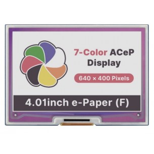 4.01inch e-Paper HAT (F) - moduł z 7-kolorowym wyświetlaczem e-Paper 4,01" 640x400 dla Raspberry Pi