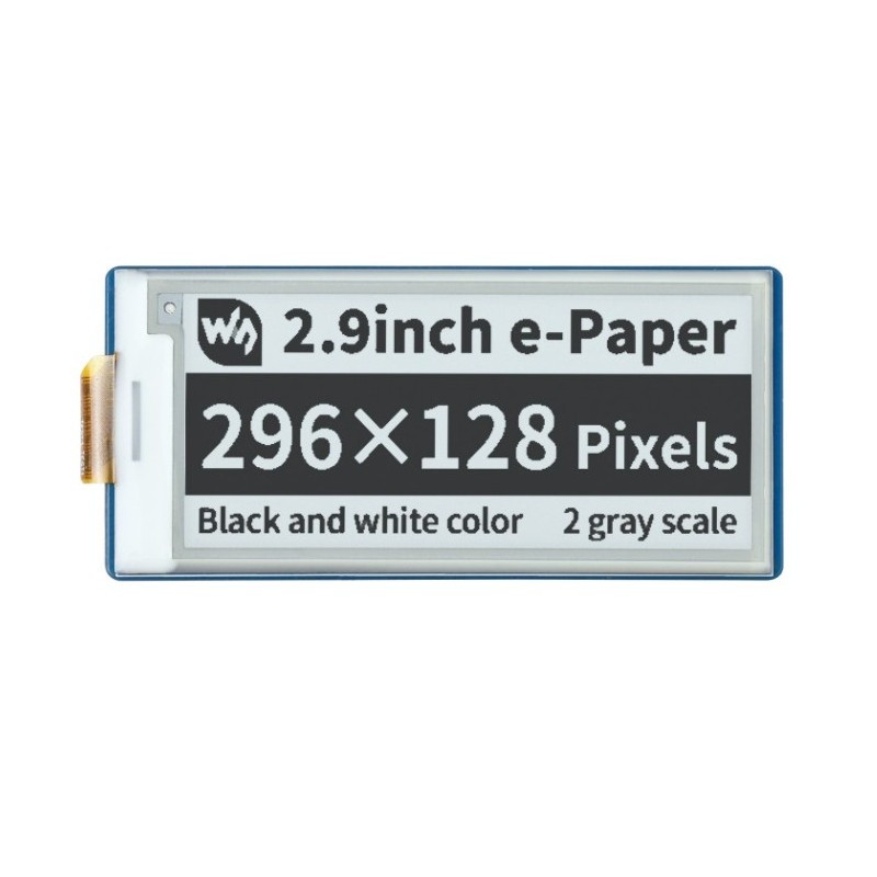 Pico-ePaper-2.9 - moduł z wyświetlaczem e-Paper 2,9" 296x128 dla Raspberry Pi Pico