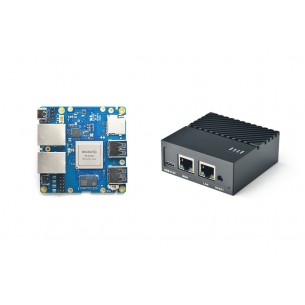 NanoPi R4S - minicomputer with Rockchip RK3399 system, Dual Ethernet and 4GB RAM + case