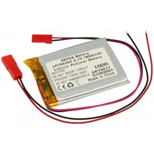 Akyga 3.7V/1850mAh Li-Po battery, 2.5 JST-RCY connector+socket