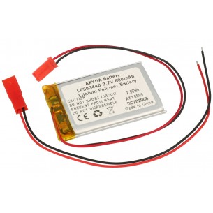 Akyga 3.7V/800mAh Li-Po battery, 2.5 JST-RCY connector+socket