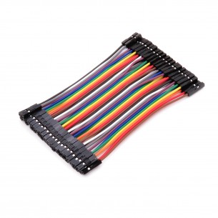 Connecting cables F-F in different colors 10 cm - 40 pcs.