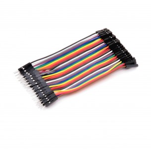 Connecting cables M-F multi-colored 10 cm - 40 pcs.