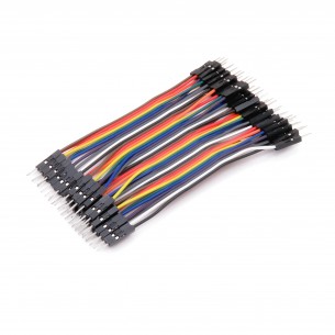 Connecting cables M-M multi-colored 10 cm - 40 pcs.