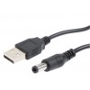 Przewód USB - wtyk DC Jack 5,5x2,5mm - 80cm