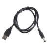 USB cable - DC Jack plug 5.5x2.5mm - 80cm