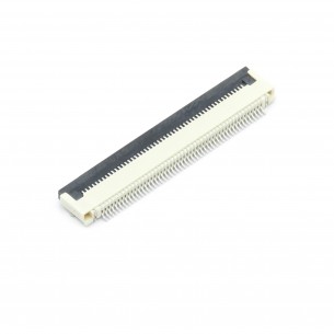 ZIF FFC/FPC female connector, 0.5mm pitch, 50 pin, bottom contact, horizontal