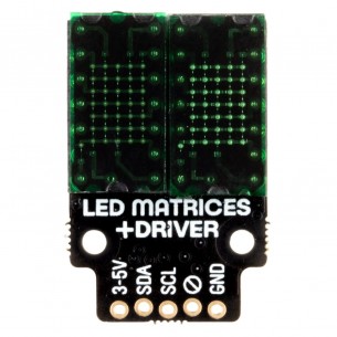 LED Dot Matrix Breakout - moduł z 2 wyświetlaczami matrycowymi LED 5x7 (zielony)