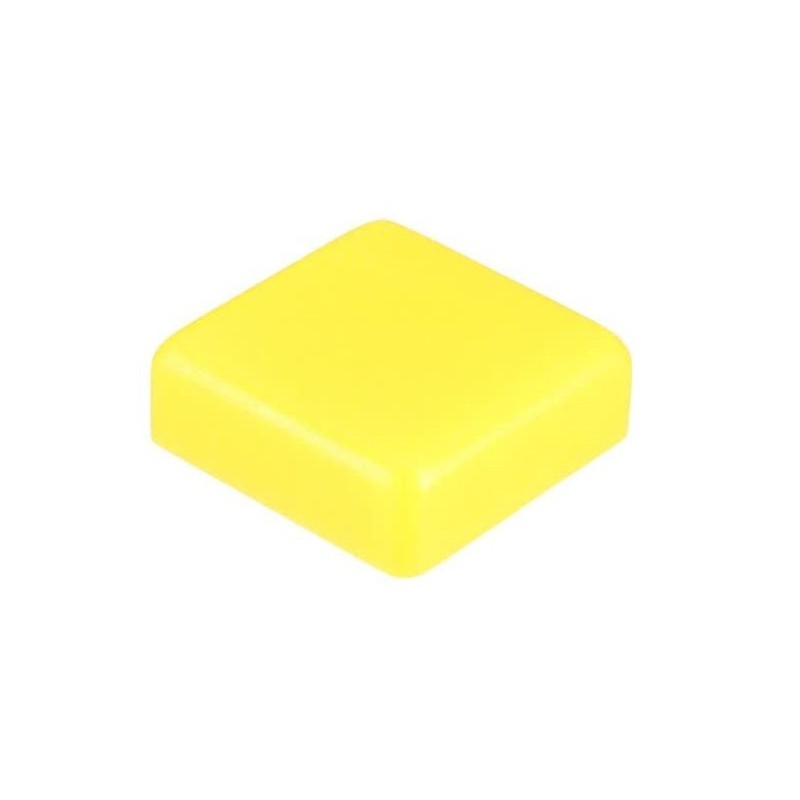 Cap for Tact Switch 12x12x7.3mm, square (yellow)