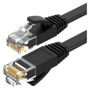 Kabel sieciowy Ethernet UTP Cat6 czarny, płaski - 2m