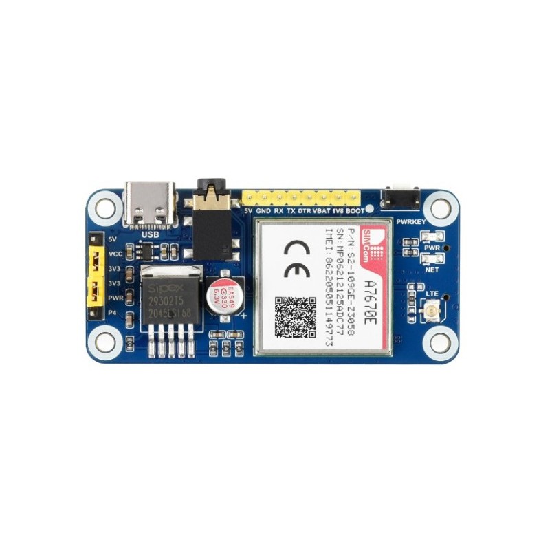 A7670E Cat-1 HAT expansion board with LTE/GSM/GPRS module for Raspberry  Pi Kamami on-line store