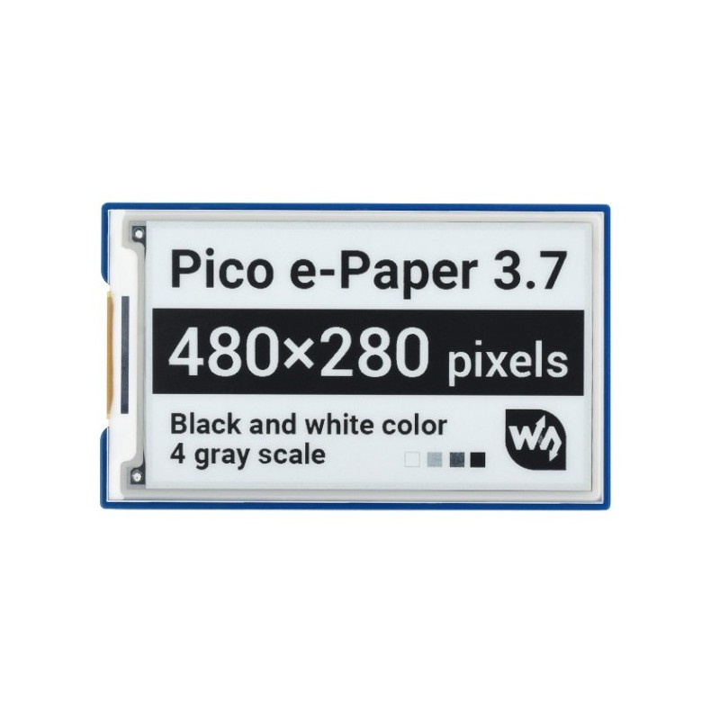 Pico-ePaper-3.7 - moduł z wyświetlaczem e-Paper 3,7" 480x280 dla Raspberry Pi Pico