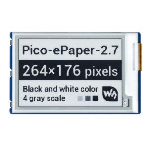 Pico-ePaper-2.7 - moduł z wyświetlaczem e-Paper 2,7" 264x176 dla Raspberry Pi Pico