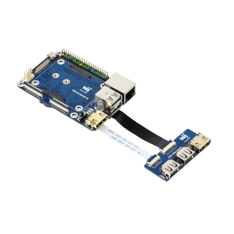 CM4-IO-BASE-Acce B - mini płytka bazowa do modułów Raspberry Pi CM4 + adapter USB HDMI