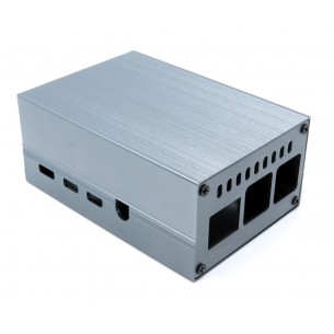 Metal case for Raspberry Pi 4B, gray (with fan)