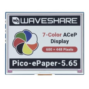 Pico-ePaper-5.65 - moduł z 7-kolorowym wyświetlaczem e-Paper 5.65" 600x448 dla Raspberry Pi Pico
