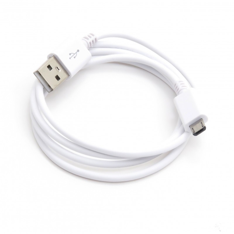USB Type A - microUSB Type B cable, 1m, white