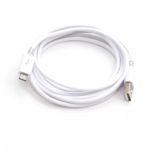 Przewód USB typu A - microUSB typu B, 2m, biały