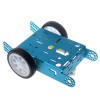 2WD aluminum chassis with motors, blue