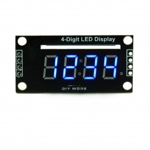 Module with 7-segment LED display, 4 digits 0.36", blue