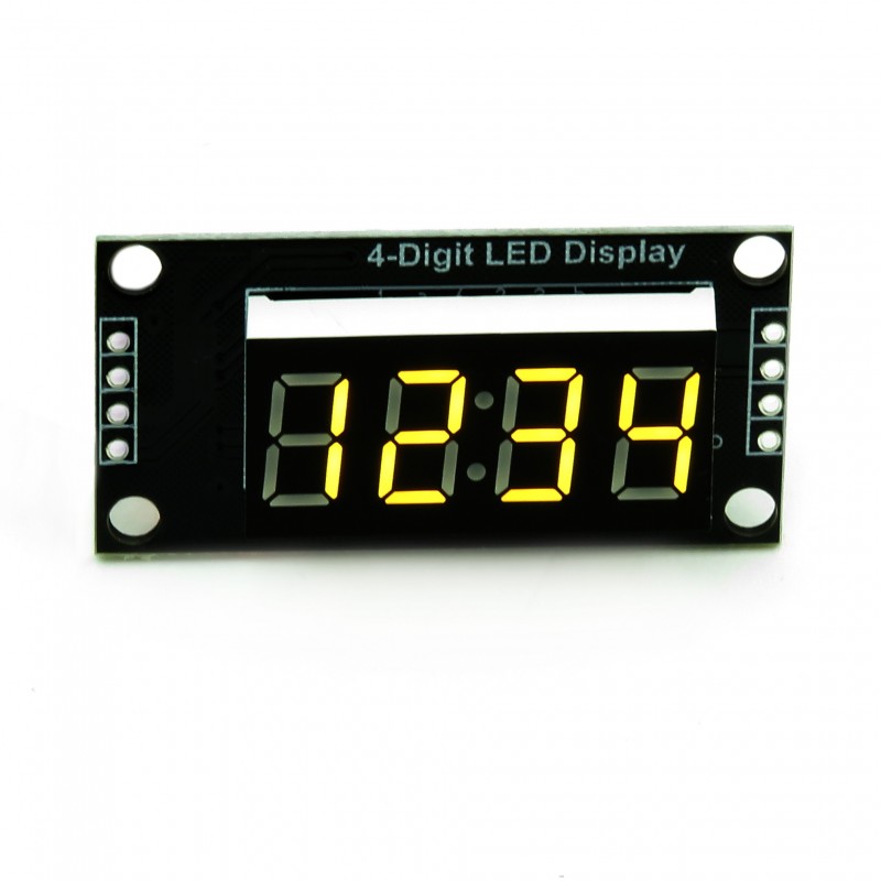 Module with 7-segment LED display, 4 digits 0.36", yellow