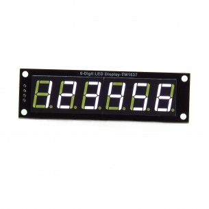 Module with 7-segment LED display, 6 digits 0.56", white