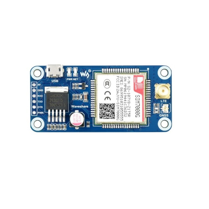 Захист HAT SIM7000G NB-IoT з NB-IoT/Cat-M/EDGE/GPRS для Raspberry Pi - Waveshare 20681