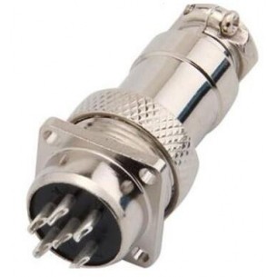 GX16-6 - 6-pin 16mm industrial connector (plug + socket)