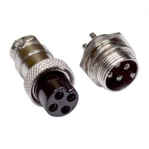 GX16-4 - 4-pin 16mm industrial connector (plug + socket)
