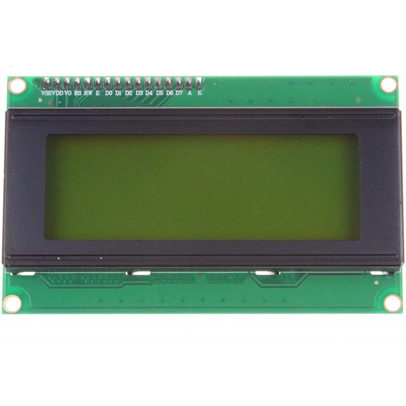 20x4 alphanumeric LCD display with I2C converter (green)