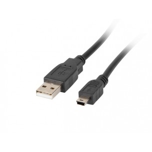Przewód USB typu A - miniUSB typu B 0,3m czarny Lanberg