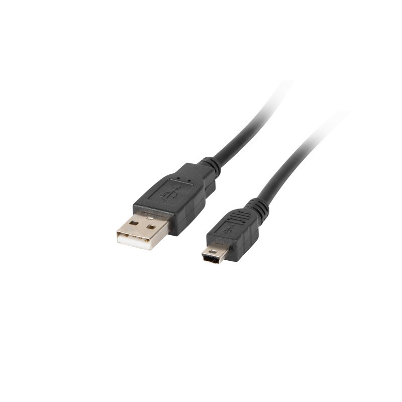 Kabel USB Mini-USB-A 2.0 1,8m Czarny Lanberg