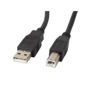 Przewód USB typu A - USB typu B 0,5m Czarny Lanberg
